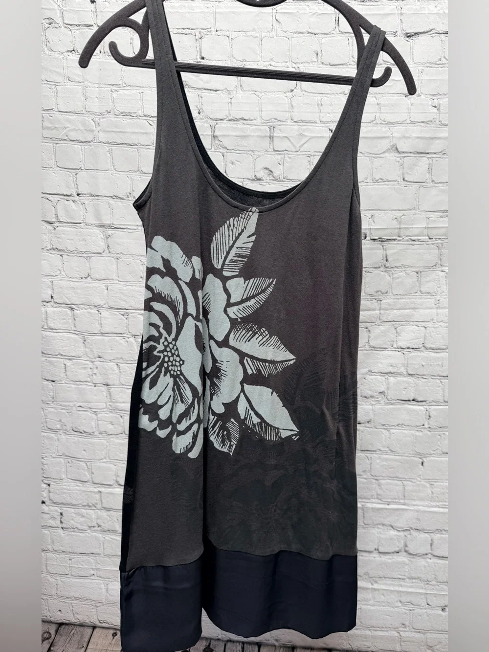 Express Black Tank Dress with Silver Floral Print - Picture 5 of 5